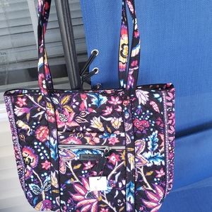 Vera Bradley black and pink multi colored shoulder bag.